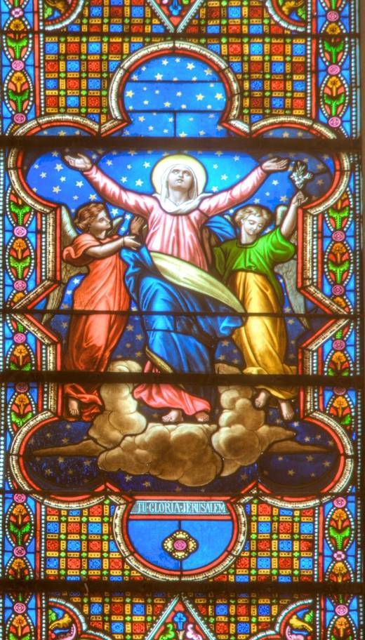 The Assumption: the Virgin rising, the ground giving way to cloud.