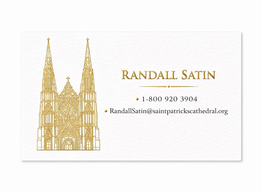 Randall Satin · St. Patrick's Cathedral · 1-800 920 3904 · RandallSatin@saintpatrickscathedral.org