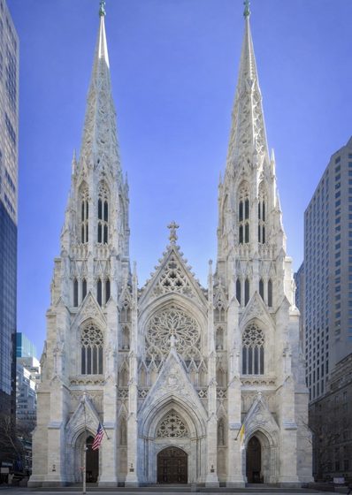 St. Patrick's Cathedral — twin spires facade